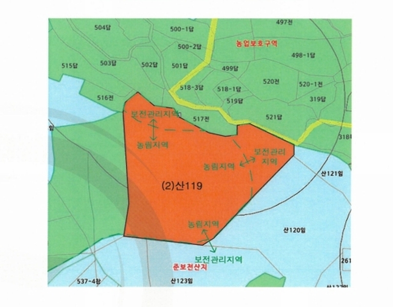 2025타경5293 전라남도 강진군 마량면 영동리 산119 임야 경매 이미지