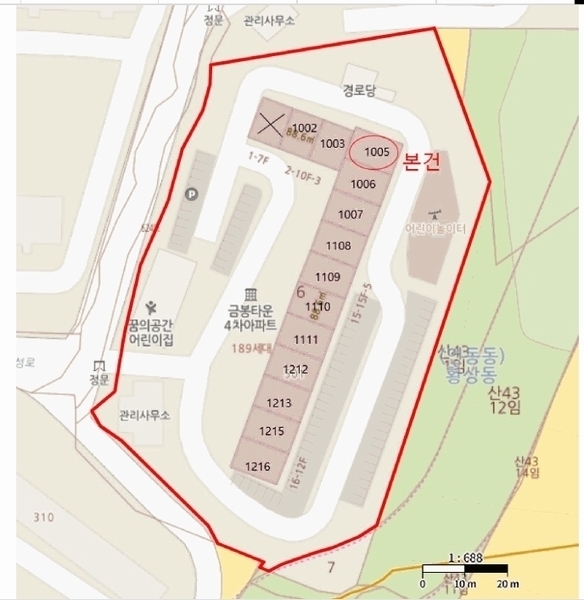 2025타경11104 경상북도 구미시 검성로 103-40, 금봉타운 501동 10층 1005호 아파트[공급26평형] 경매 이미지