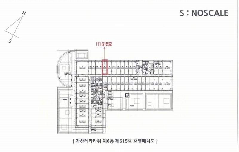 2024타경6202 서울특별시 금천구 디지털로10길 78, 가산테라타워 6층 615호 아파트형공장 경매 이미지