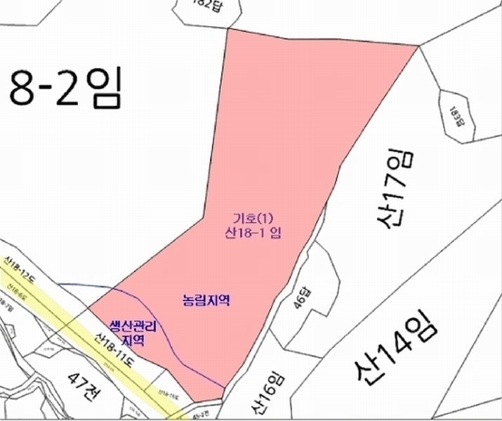 2025타경567 경상남도 남해군 서면 정포리 산18-1 임야 경매 이미지