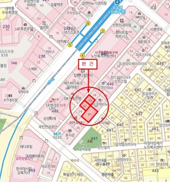 2024타경4407 서울특별시 강북구 오패산로77길 36, 스카이캐슬 2층 203호 근린상가 경매 이미지