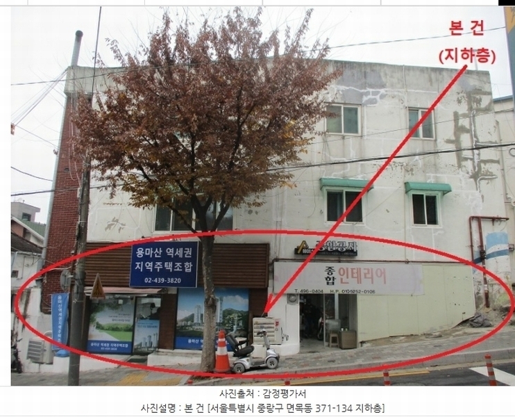 2024타경121043 서울특별시 중랑구 면목로28길 27, 동서울연립 지하층 근린상가 경매 이미지