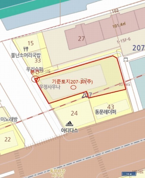 2025타경11883 서울특별시 중랑구 중화동 207-42 도로 경매 이미지