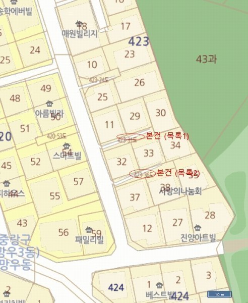 2025타경12012 서울특별시 중랑구 망우동 423-31 도로 경매 이미지