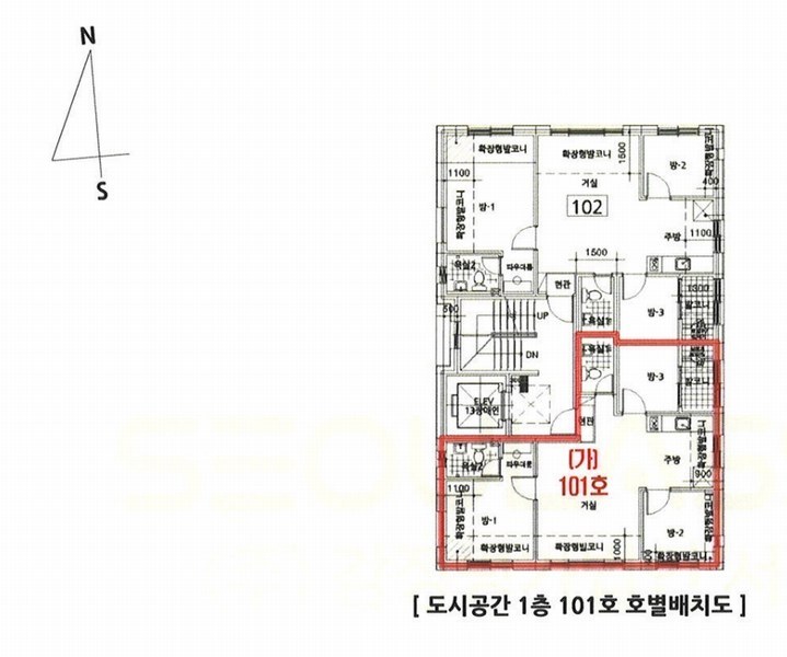 2025타경12569 서울특별시 중랑구 용마산로94길 82-12, 도시공간 1층 101호 다세대(빌라)[공급22평형] 경매 이미지