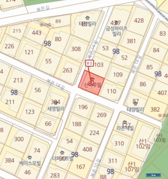 2025타경102915 서울특별시 관악구 복은14길 17, 산마루빌 1층 101호 다세대(빌라)[공급13평형] 경매 이미지