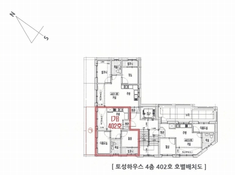2025타경12086 서울특별시 성북구 화랑로18다길 26, 토성하우스 4층 402호 다세대(빌라)[공급10평형] 경매 이미지