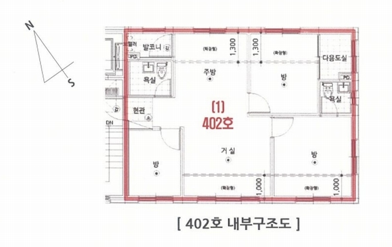 2024타경120194 서울특별시 도봉구 덕릉로59차길 30-8, 창동3차가현월디움 101동 4층 402호 다세대(빌라)[공급19평형] 경매 이미지