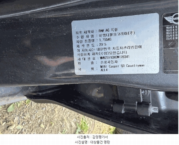 2025타경104072 서울특별시 서초구 원지동 401-5, 원터골주차장 MINI Cooper SD Countryman ALL 경매 이미지