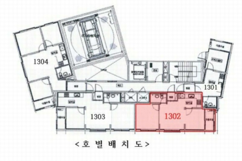 2025타경72122 경기도 의정부시 시민로122번길 59-7, 현대탑캐슬 13층 1302호 오피스텔[계약18평형] 경매 이미지
