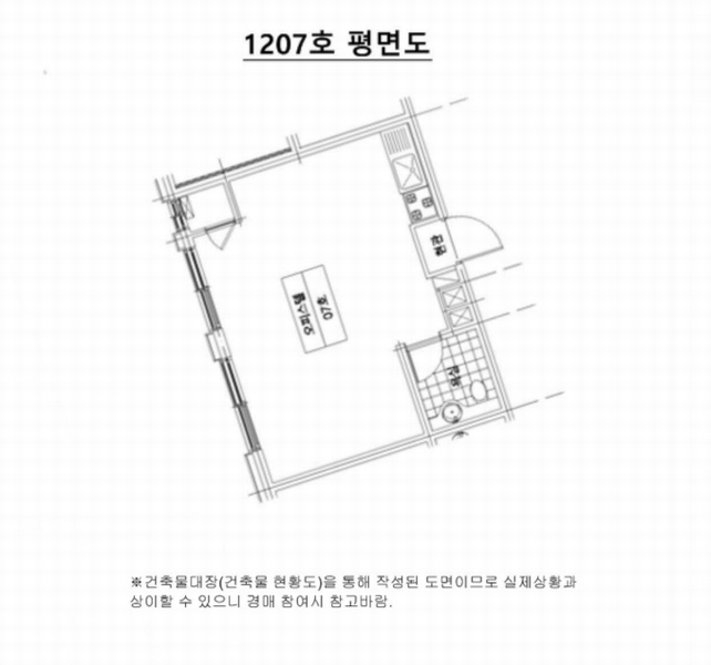 2025타경102161 서울특별시 관악구 남부순환로 1466, 몽삐에뜨골드 12층 1207호 오피스텔 경매 이미지