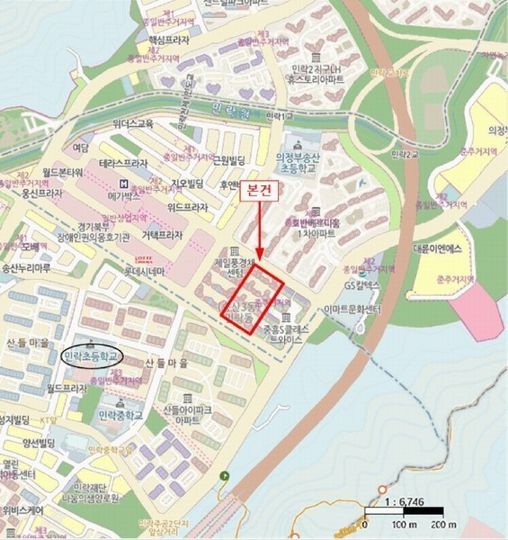 2025타경72190 경기도 의정부시 천보로 14, 민락송학글래드스톤앤그레이스모나코 1층 1045호 근린상가 경매 이미지