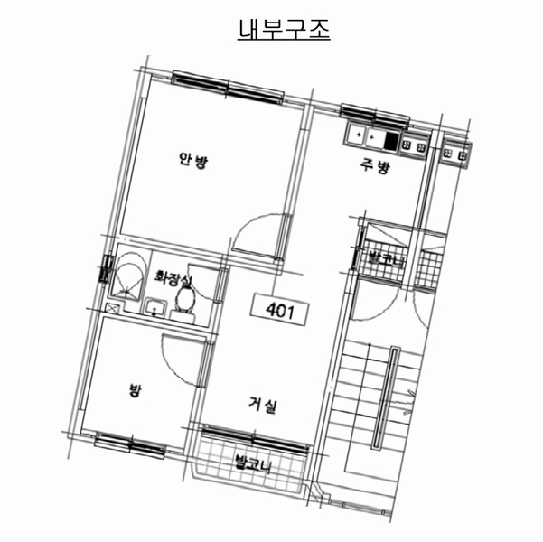 2025타경72600 경기도 의정부시 흥선로168번길 40-7, 탑하이츠빌라 C동 4층 401호 다세대(빌라)[공급16평형] 경매 이미지