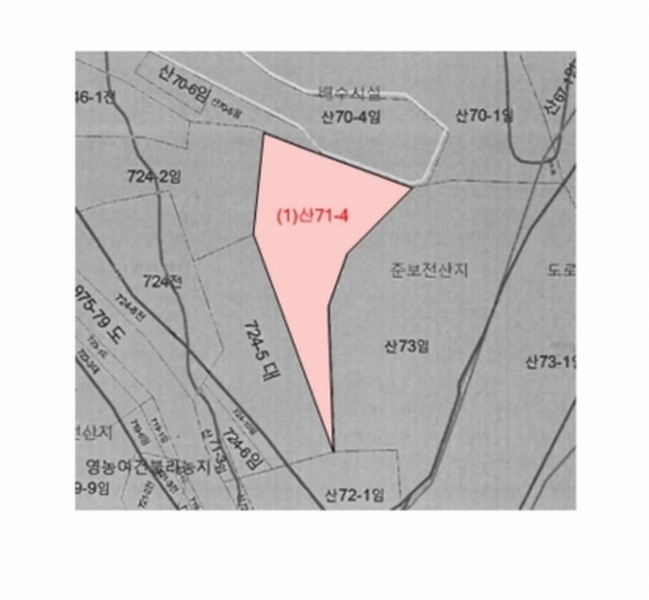 2024타경6727 경기도 포천시 영중면 양문리 산71-4 임야 경매 이미지