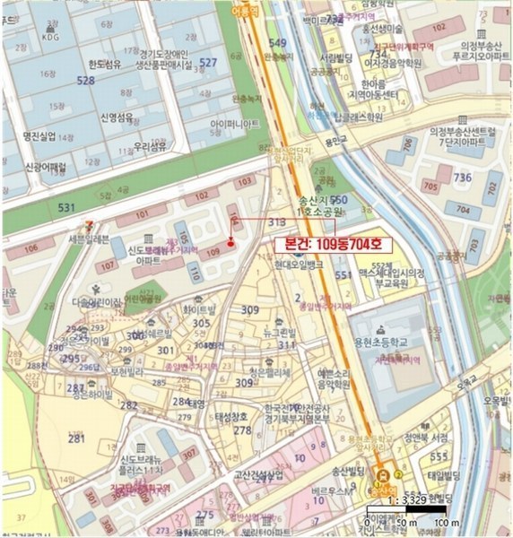 2024타경7126 경기도 의정부시 용현로 72, 신도브래뉴아파트 109동 7층 704호 아파트[공급32평형] 경매 이미지
