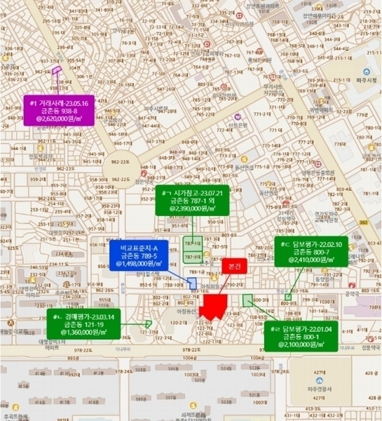 2023타경77954 경기도 파주시 금촌동 801-3 대지 경매 이미지