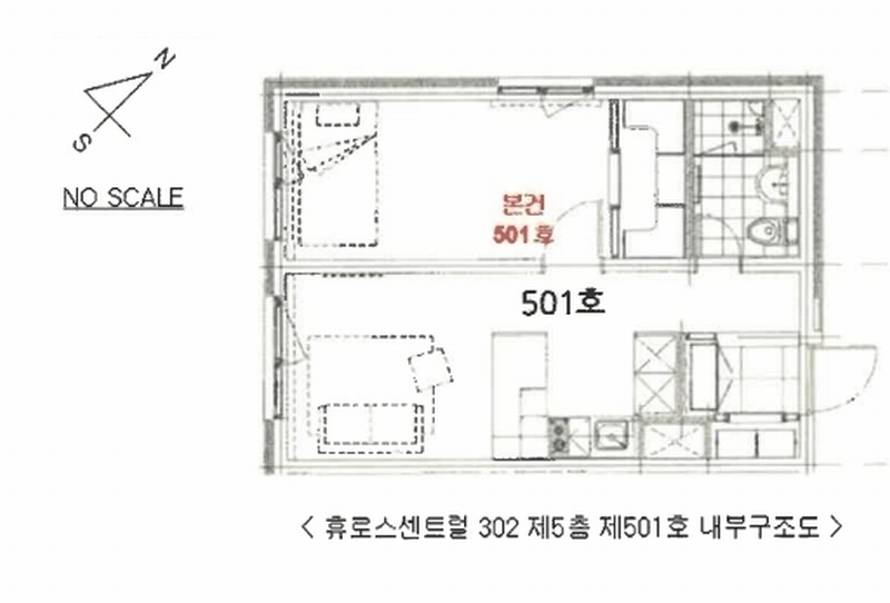 2025타경62991 경기도 고양시 덕양구 서오릉로 644, 휴로스센트럴 302 5층 501호 오피스텔[계약26평형] 경매 이미지