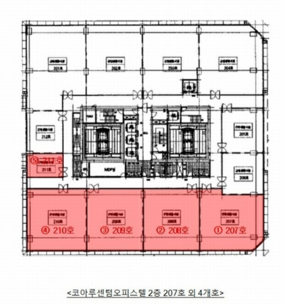 2024타경5857 경상남도 김해시 해반천로130번길 39, 코아루센텀오피스텔 2층 207호외3개호 근린상가 경매 이미지
