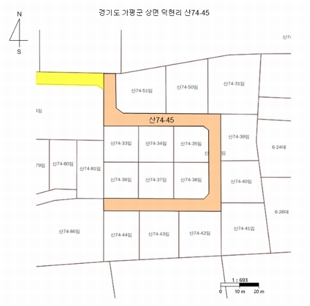 2024타경3722 경기도 가평군 상면 덕현리 산74-45 임야 경매 이미지