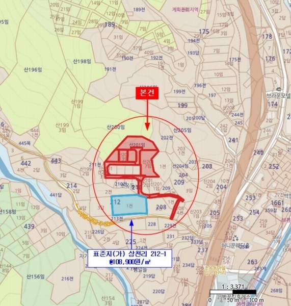 2024타경75147 경기도 가평군 청평면 상천리 산201 임야 경매 이미지
