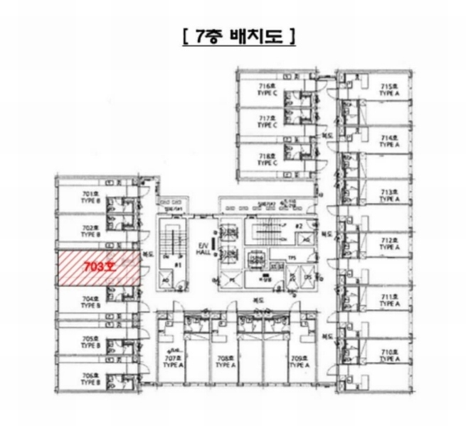 2024타경86819 경기도 구리시 갈매중앙로 185-4, 별내역메트로망2차오피스텔 7층 703호 오피스텔[계약17평형] 경매 이미지