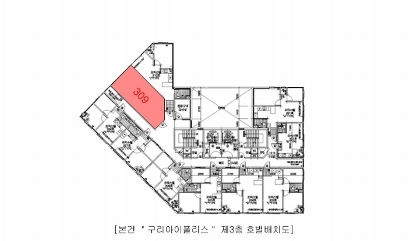 2024타경78757 경기도 구리시 체육관로171번길 6, 구리아이폴리스 3층 309호 오피스텔[계약18평형] 경매 이미지
