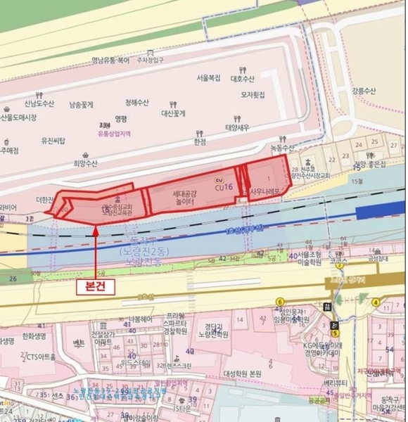 2025타경102363 서울특별시 동작구 노들로2길 7, 노량진드림스퀘어복합빌딩 1층 디109호 근린상가 경매 이미지