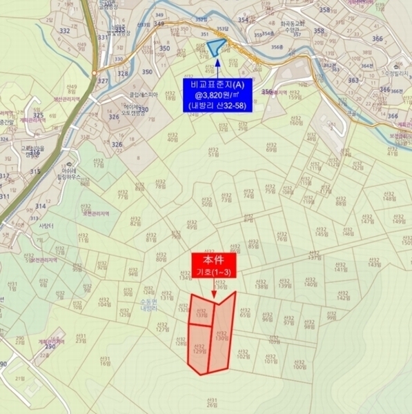 2024타경81692 경기도 남양주시 수동면 내방리 산32-129 임야 경매 이미지