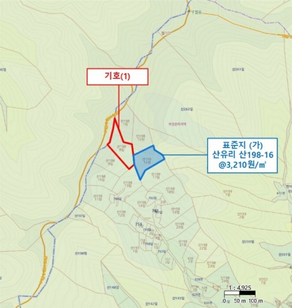 2024타경84943 경기도 가평군 가평읍 산유리 산198-8 임야 경매 이미지