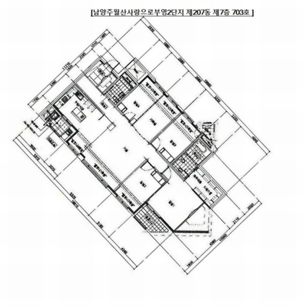2025타경71398 경기도 남양주시 화도읍 경춘로2290번길 1, 남양주월산사랑으로부영2단지 207동 7층 703호 아파트[공급53평형] 경매 이미지