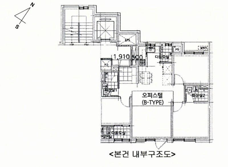2025타경71415 경기도 남양주시 와부읍 덕소로 242-15, 도심더팰리스주건축물 1동 3층 304호 오피스텔[계약27평형] 경매 이미지