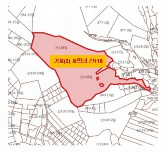 2024타경84738 경기도 가평군 청평면 호명리 산118 임야 경매 이미지