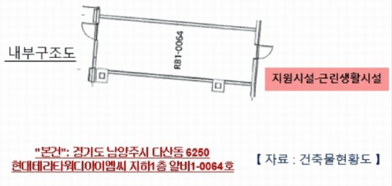 2025타경71844 경기도 남양주시 다산지금로 202, 현대테라타워디아이엠씨 지하1층 알비1-0064호 근린상가 경매 이미지