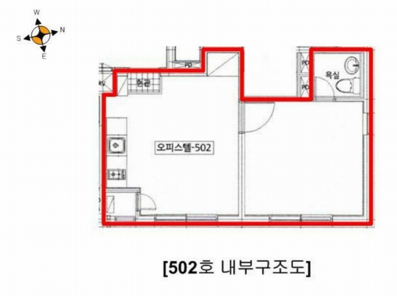 2025타경51198 서울특별시 강동구 성안로25길 29, 다성이즈빌 5층 502호 오피스텔[계약12평형] 경매 이미지