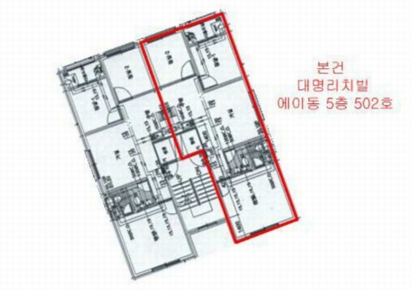 2025타경506438 인천광역시 미추홀구 수봉로27번길 16, 대명리치빌 에이동 5층 502호 다세대(빌라)[공급19평형] 경매 이미지