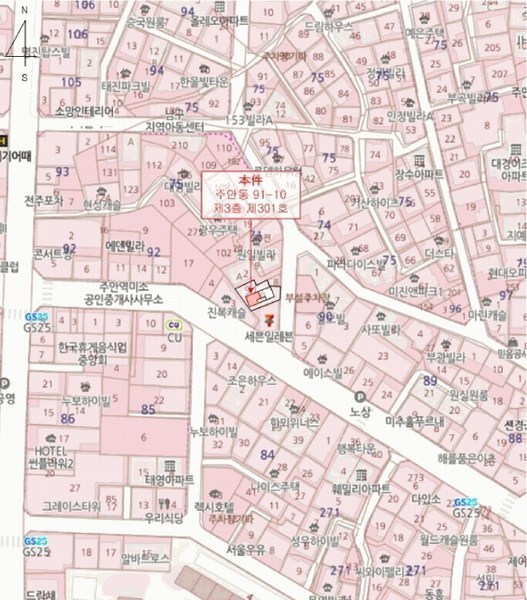 2025타경507596 인천광역시 미추홀구 석바위로101번길 5, 구분건물 3층 301호 다세대(빌라) 경매 이미지