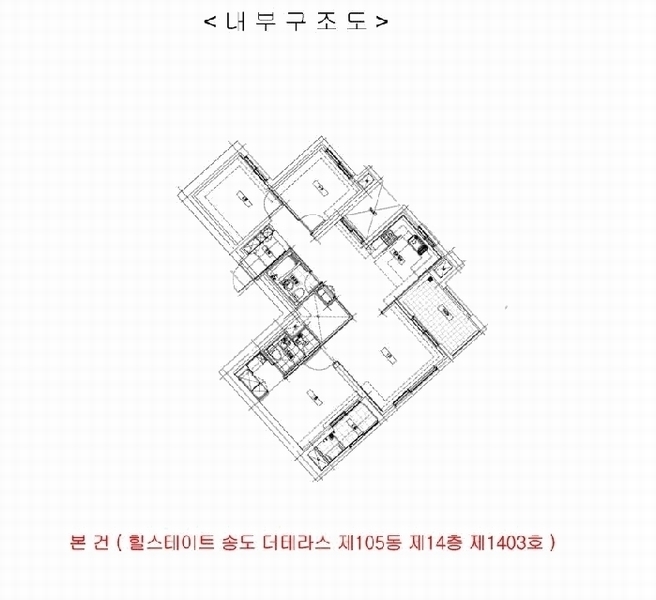 2025타경509729 인천광역시 연수구 센트럴로 415, 힐스테이트 송도 더테라스 105동 14층 1403호 오피스텔[계약52평형] 경매 이미지