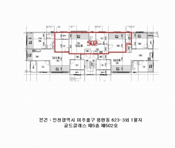 2025타경509853 인천광역시 미추홀구 토금북로27번길 18, 골드클래스 5층 502호 다세대(빌라)[공급16평형] 경매 이미지