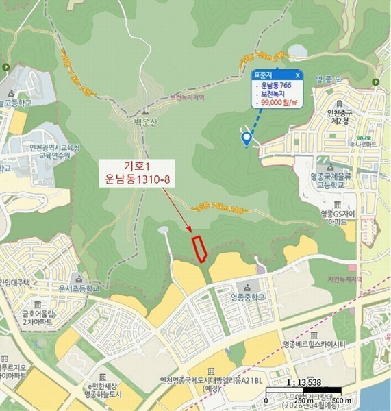 2025타경507941 인천광역시 중구 운남동 1310-8 과수원 경매 이미지