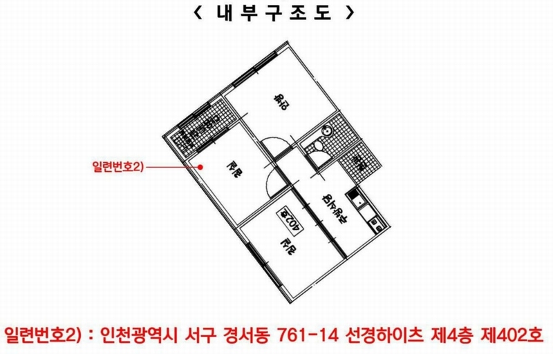 2025타경502719 인천광역시 서구 경서로18번길 3-1인천광역시 서구 경서로18○○○○, 선경하이츠 4층 402호선경하이○○ 다세대(빌라)[공급14평형] 경매 이미지
