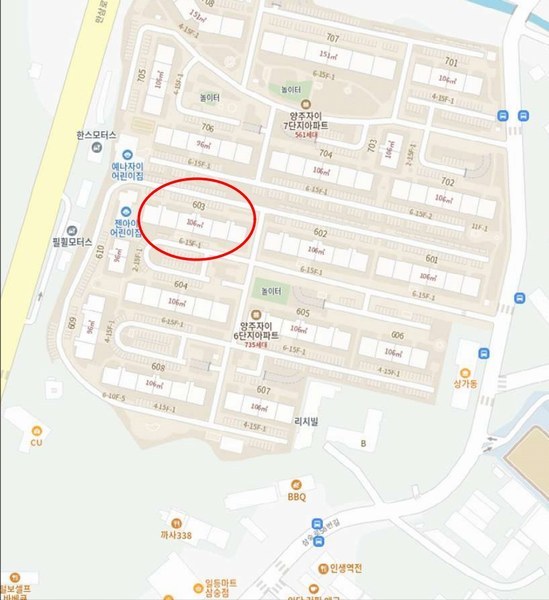 2025타경72787 경기도 양주시 삼숭로58번길 115, 양주자이아파트 603동 1층 103호 아파트[공급32평형] 경매 이미지