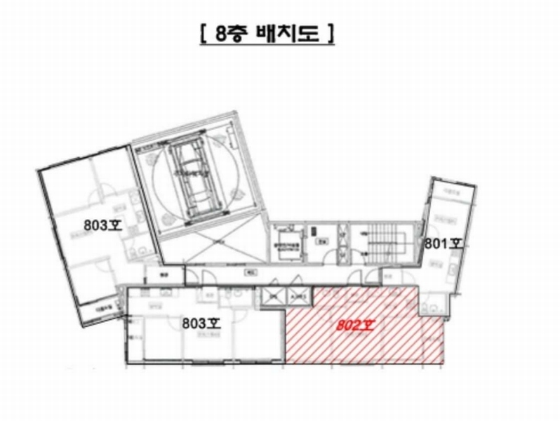 2024타경77361 경기도 의정부시 시민로122번길 59-7, 현대탑캐슬 8층 802호 오피스텔[계약18평형] 경매 이미지