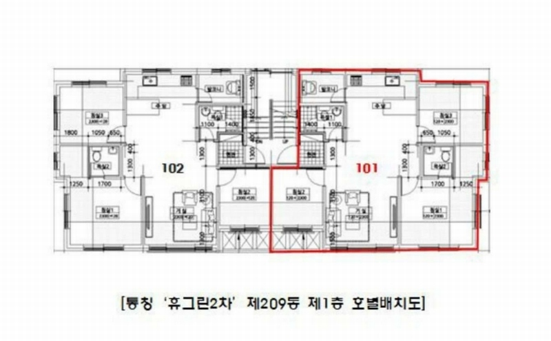 2025타경63186 경기도 고양시 덕양구 명봉산로6번길 20-90, 휴그린2차 209동 1층 101호 다세대(빌라)[공급19평형] 경매 이미지