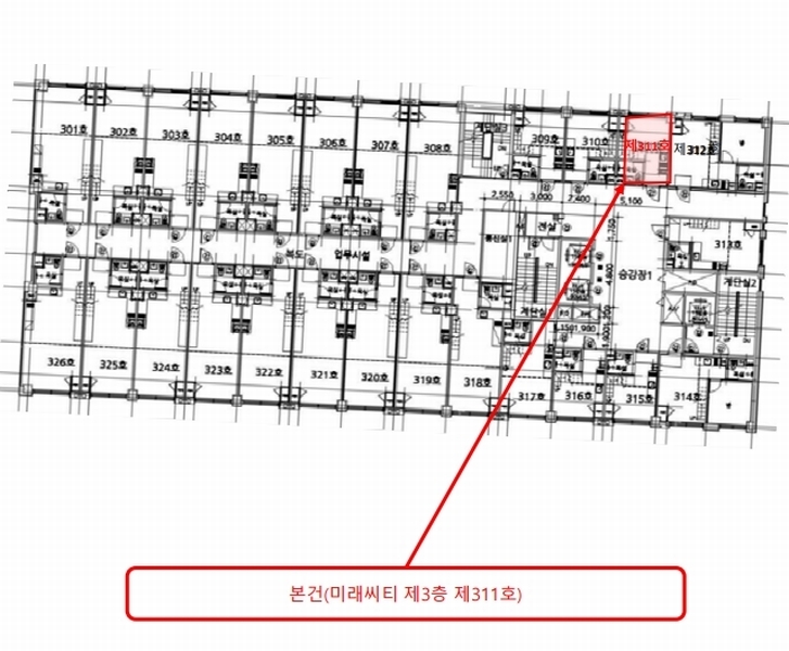 2025타경505664 인천광역시 부평구 부흥로316번길 33, 미래씨티 3층 311호 오피스텔[계약13평형] 경매 이미지