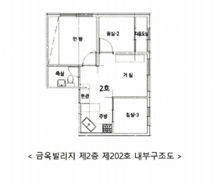 2025타경507240 인천광역시 서구 도요지로42번길 31-4, 금옥빌리지 2층 202호 다세대(빌라)[공급15평형] 경매 이미지