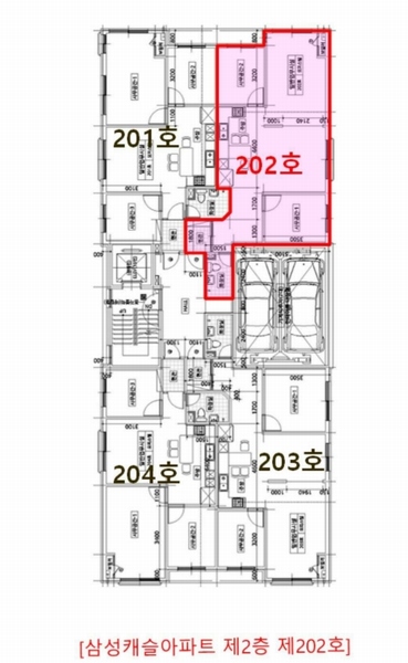 2025타경507365 인천광역시 부평구 장제로52번길 9, 삼성캐슬아파트 2층 202호 오피스텔 경매 이미지