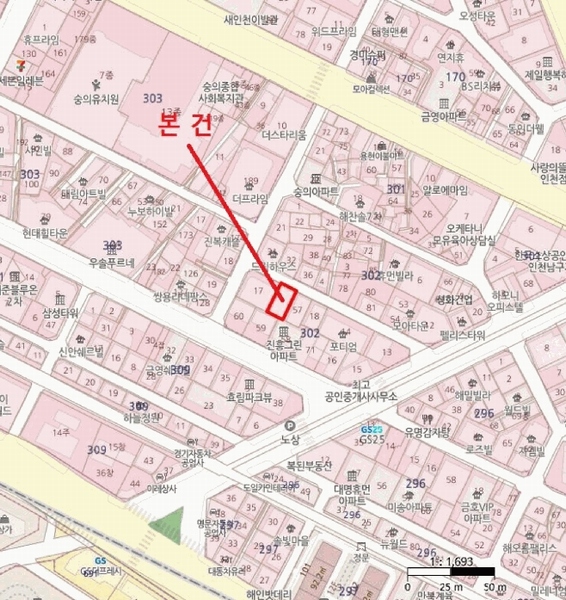2025타경509118 인천광역시 미추홀구 장천로19번길 17, 대광빌리지 5층 502호 다세대(빌라)[공급19평형] 경매 이미지