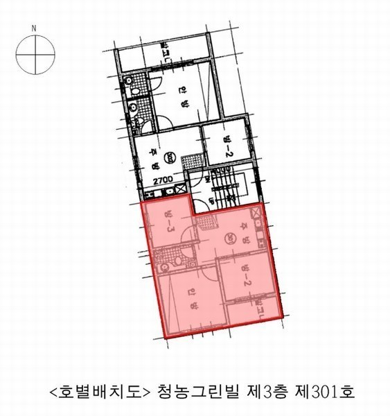 2024타경575062 인천광역시 부평구 세월천로 216-8, 청농그린빌 3층 301호 다세대(빌라)[공급17평형] 경매 이미지