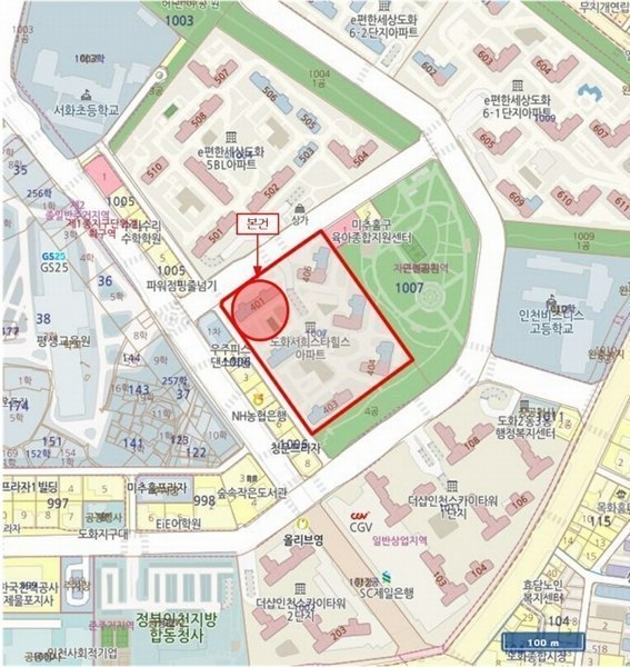 2024타경581142 인천광역시 미추홀구 숙골로112번길 12, 도화서희스타힐스 근린생활시설동 지1층 1-2호 근린상가 경매 이미지
