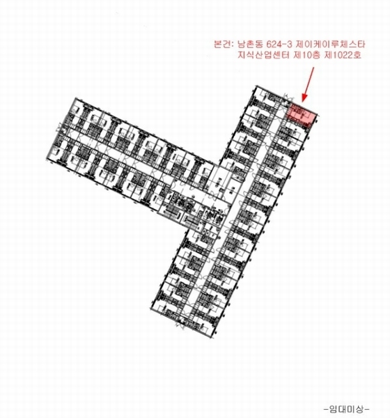 2024타경581722 인천광역시 남동구 남동대로 353, 제이케이루체스타지식산업센터 10층 1022호 오피스텔[계약9평형] 경매 이미지